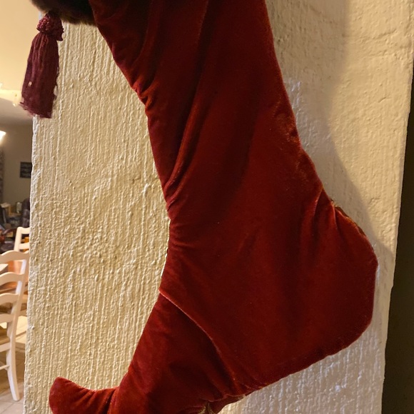 Old World Holiday Stocking- Gold Maroon - Picture 5 of 8